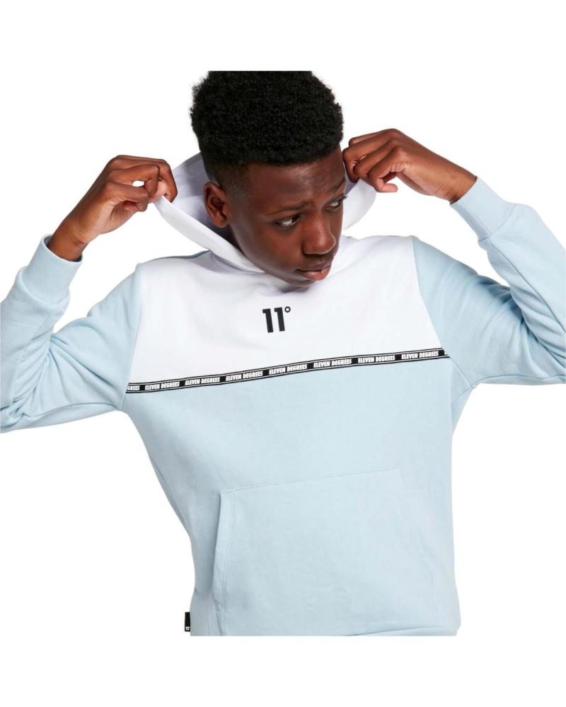 11 DEGREES SUDADERA CON CAPUCHA 11 DEGREES TAPED BLOCK PULLOVER AZUL AZUL
