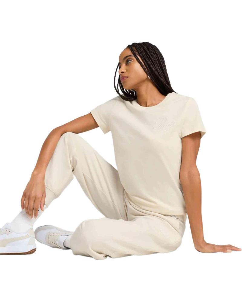 PUMA CAMISETA DE MANGA CORTA PUMA ESSENTIALS PARA MUJER BEIGE