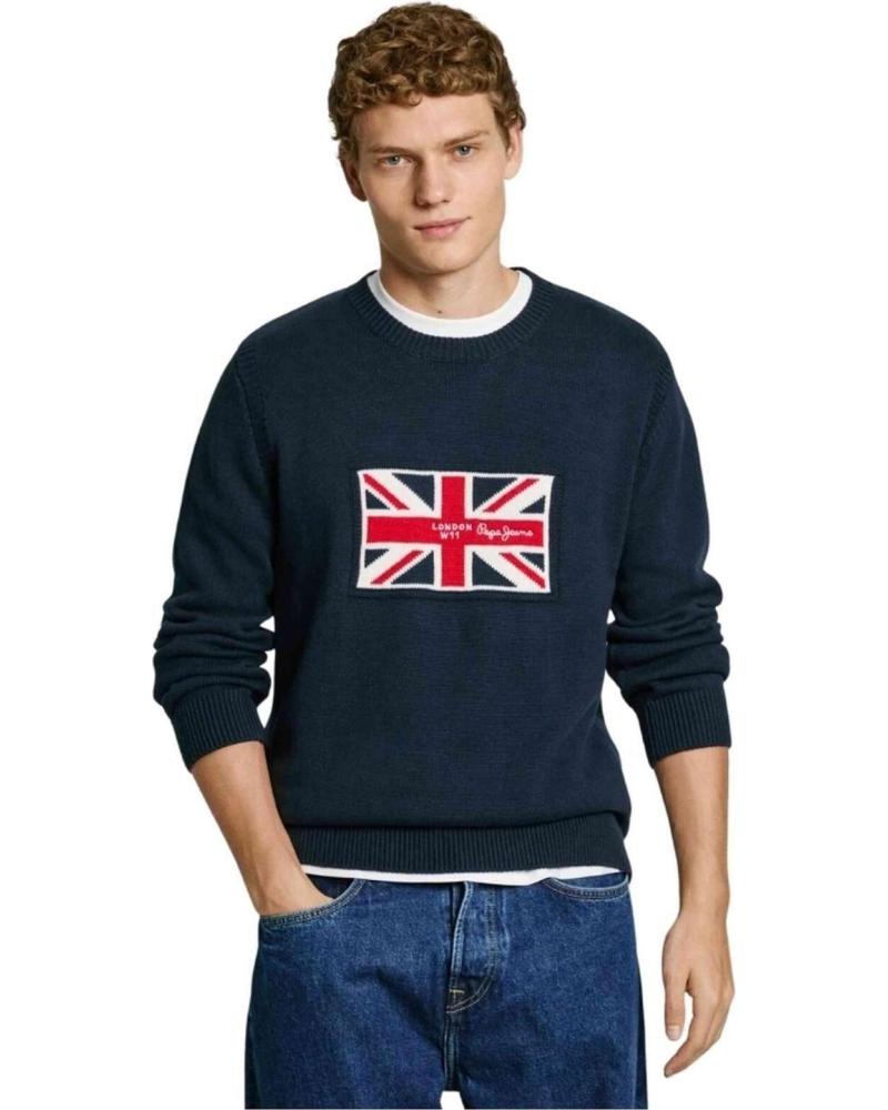 PEPE JEANS SUDADERA PEPE JEANS DE HOMBRE CON BANDERA BRITÁNICA AZUL MARINO AZUL