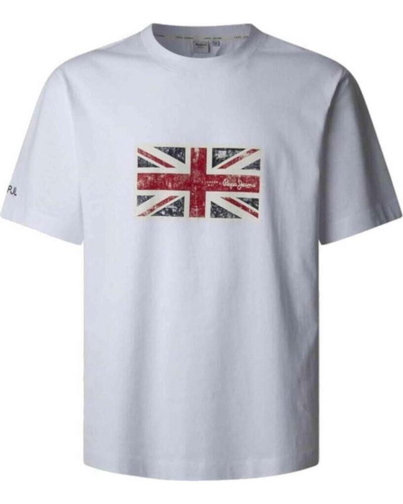 PEPE JEANS CAMISETA PEPE JEANS DE MANGA CORTA CON BANDERA BRITÁNICA PARA HOMBRE BLANCO
