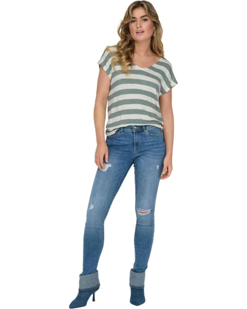 ONLY CAMISETA DE MANGA CORTA A RAYAS ONLY VERDE