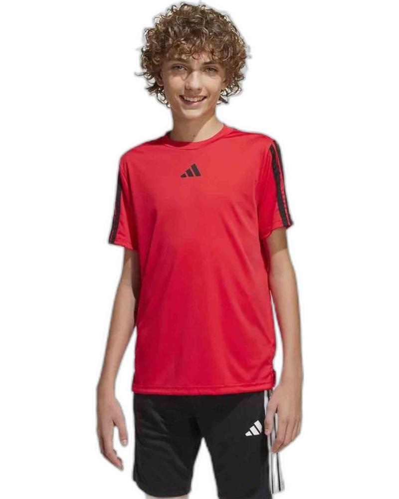 ADIDAS CAMISETA ADIDAS ESSENTIALS 3 TIRAS MANGA CORTA PARA NIÑOS ROJO