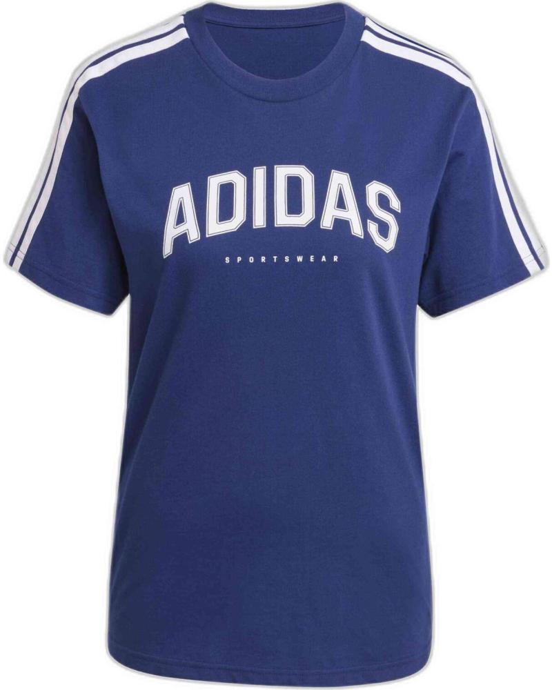 ADIDAS CAMISETA ADIDAS DE MANGA CORTA CON 3 RAYAS PARA MUJER AZUL