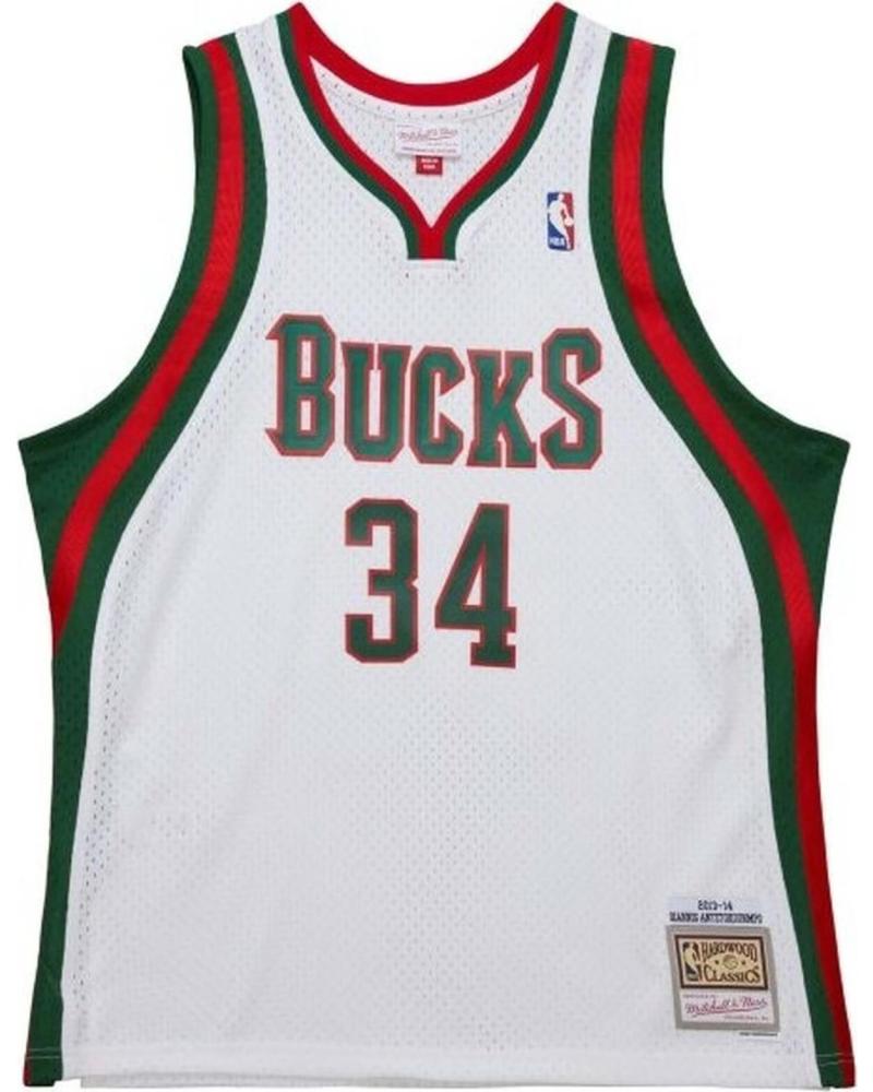 MITCHELL NESS CAMISETA DE BALONCESTO MITCHELL & NESS BUCKS GIANNIS ANTETOKOUNMPO #34 HOMBRE BLANCA BLANCO