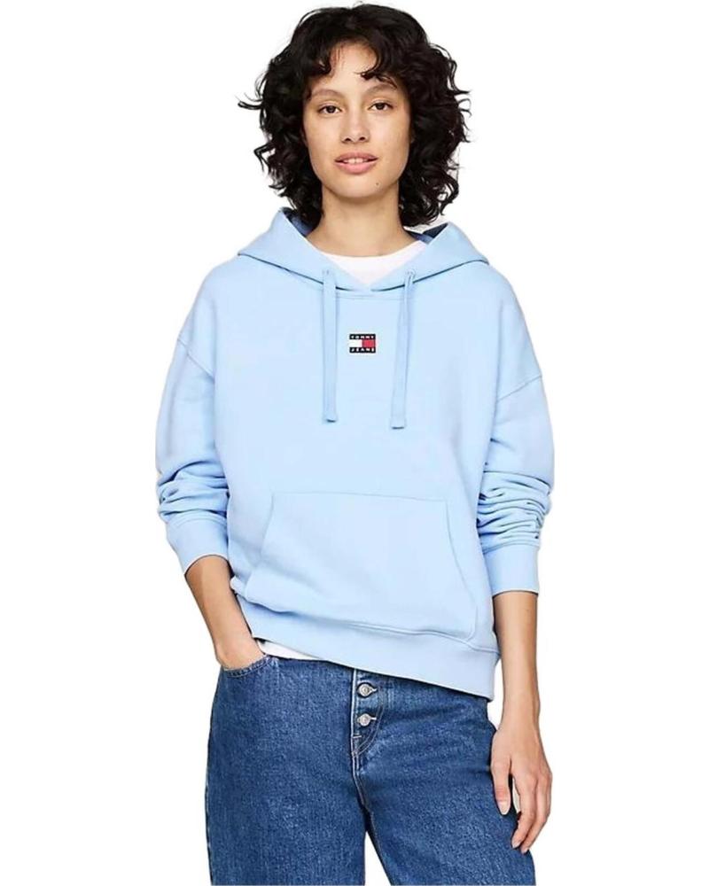 TOMMY JEANS SUDADERA CON CAPUCHA TOMMY JEANS PARA MUJER AZUL