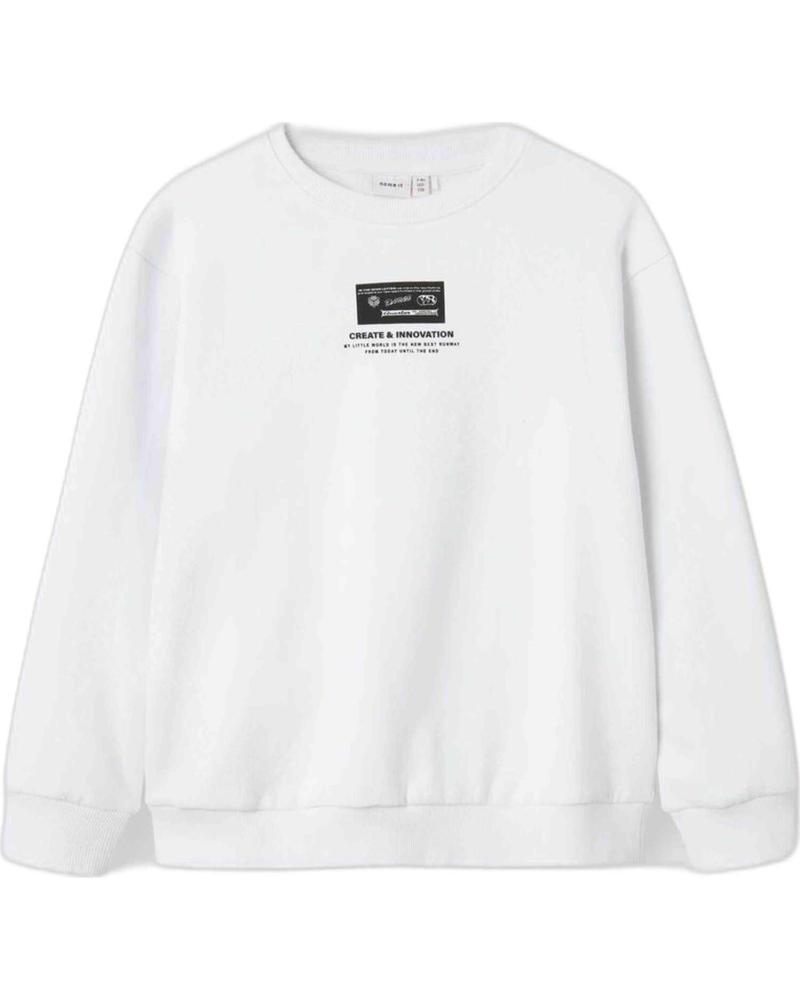 NAME IT SUDADERA UNISEX INFANTIL NAME IT BLANCA CON ESTAMPADO BLANCO