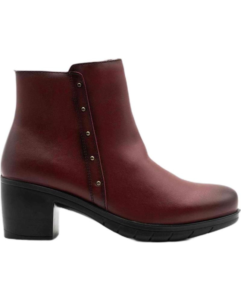 THE HAPPY MONK BOTINES CON TACÓN Y DETALLE DE TACHUELAS ROJO