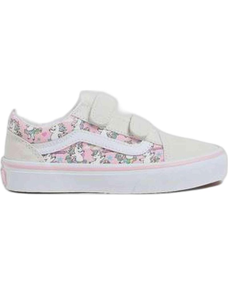 VANS OFF THE WALL ZAPATILLAS VANS OLD SKOOL V PARA NIÑA CON CIERRE DE VELCRO BEIGE