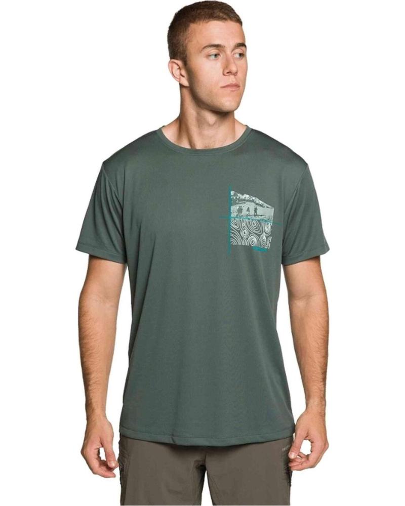 TRANGOWORLD TRANGOWORLD CAMISETA MANGA CORTA CON BOLSILLO VERDE