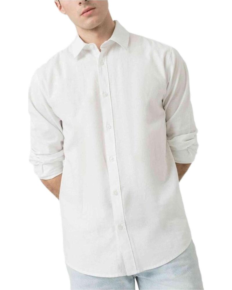 TIFFOSI CAMISA DE LINO DE MANGA LARGA PARA HOMBRE TIFFOSI BLANCO