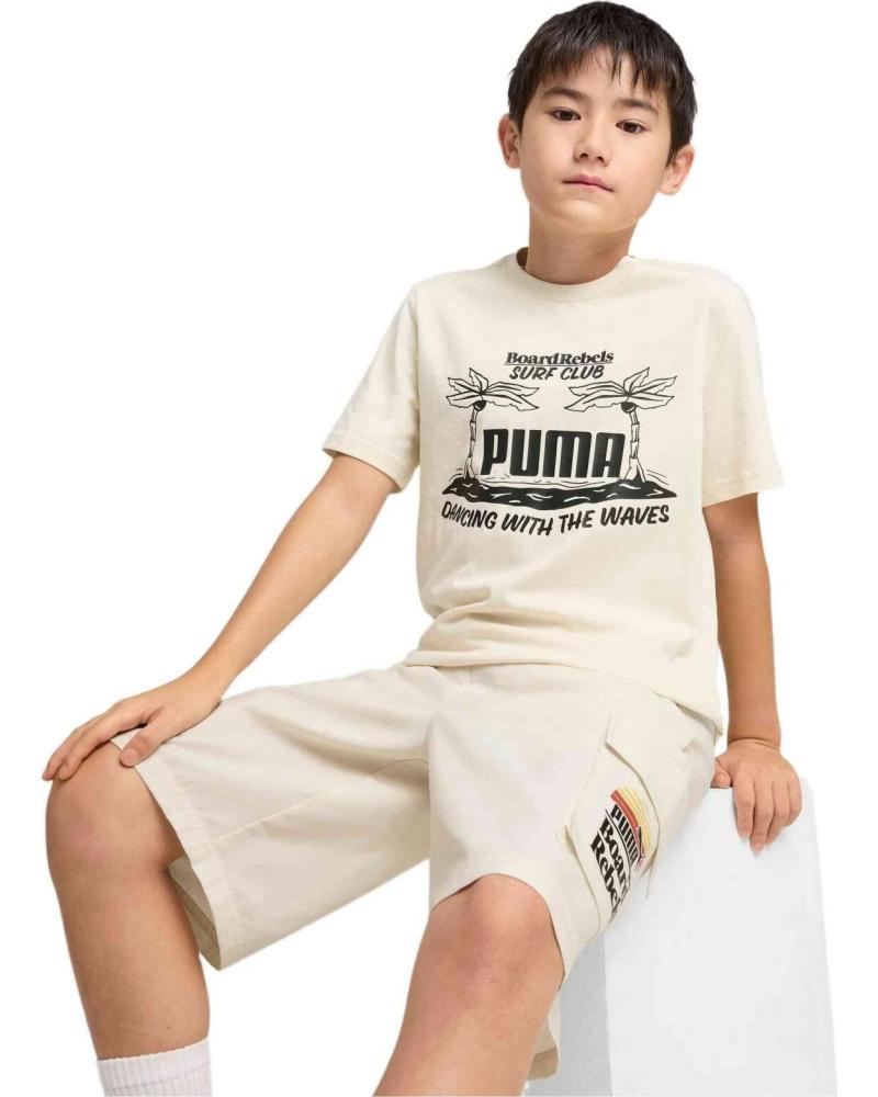 PUMA CAMISETA PUMA GRÁFICA ESTILO URBANO BEIGE