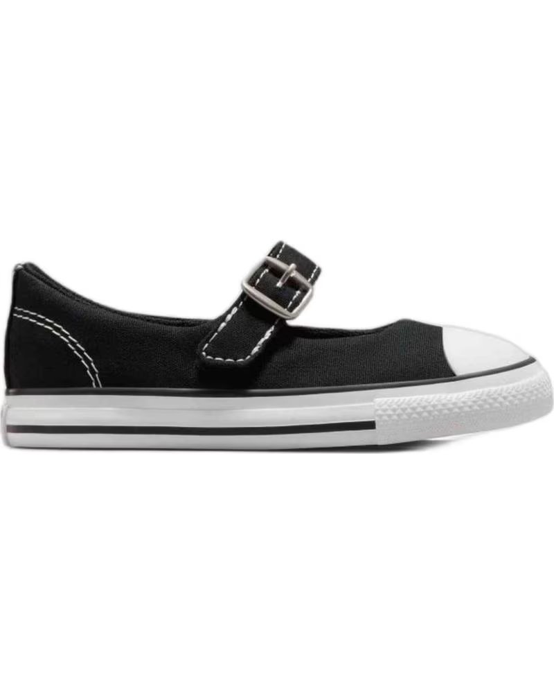 Zapatos Converse para Niña Negros con Correa Negro