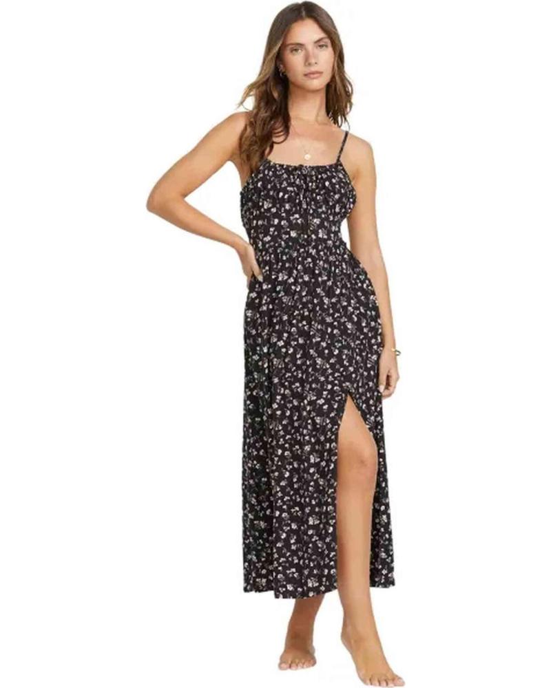 BILLABONG VESTIDO LARGO DE TIRANTES CON ESTAMPADO FLORAL PARA MUJER BILLABONG NEGRO