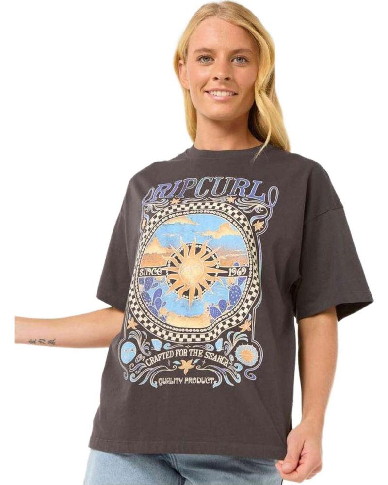 RIP CURL CAMISETA RIP CURL DE MANGA CORTA PARA MUJER CON ESTAMPADO GRÁFICO NEGRO