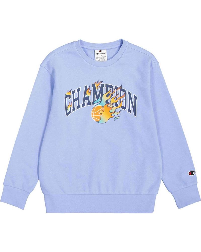 CHAMPION SUDADERA CHAMPION PARA NIÑOS CON GRÁFICO DE BALONCESTO EN LLAMAS AZUL