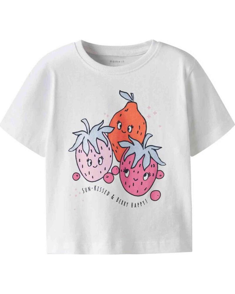NAME IT CAMISETA DE MANGA CORTA PARA NIÑA CON ESTAMPADO DE FRUTAS BLANCO