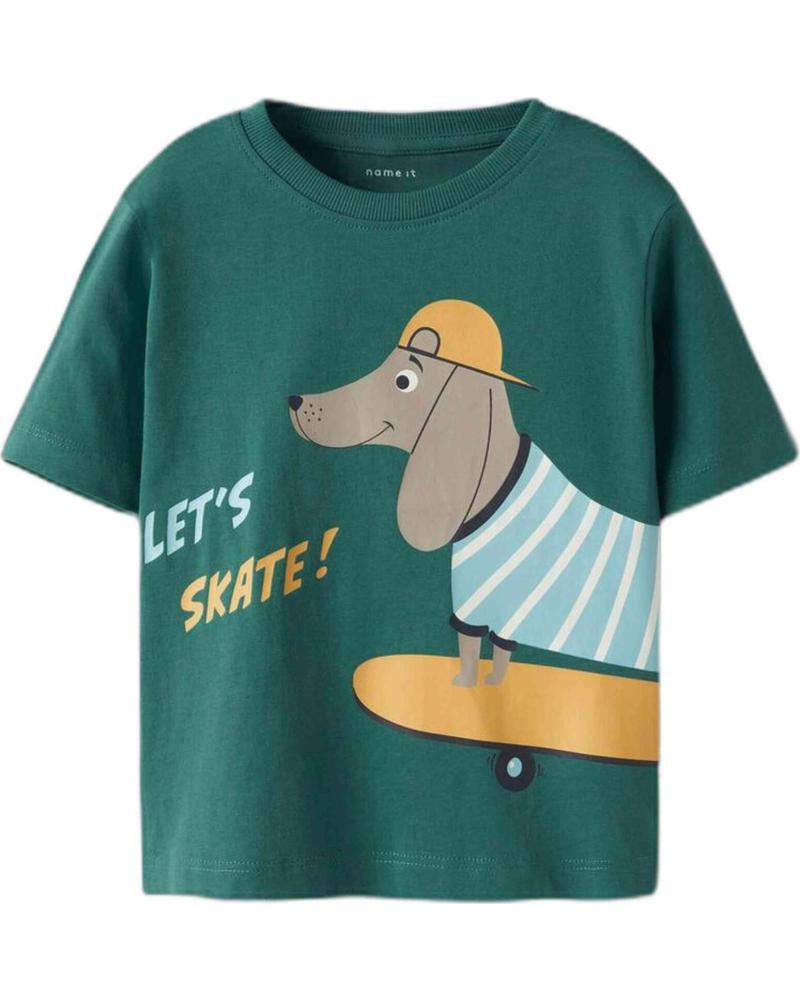 NAME IT CAMISETA DE MANGA CORTA CON ESTAMPADO DE PERRO SKATER PARA NIÑO VERDE