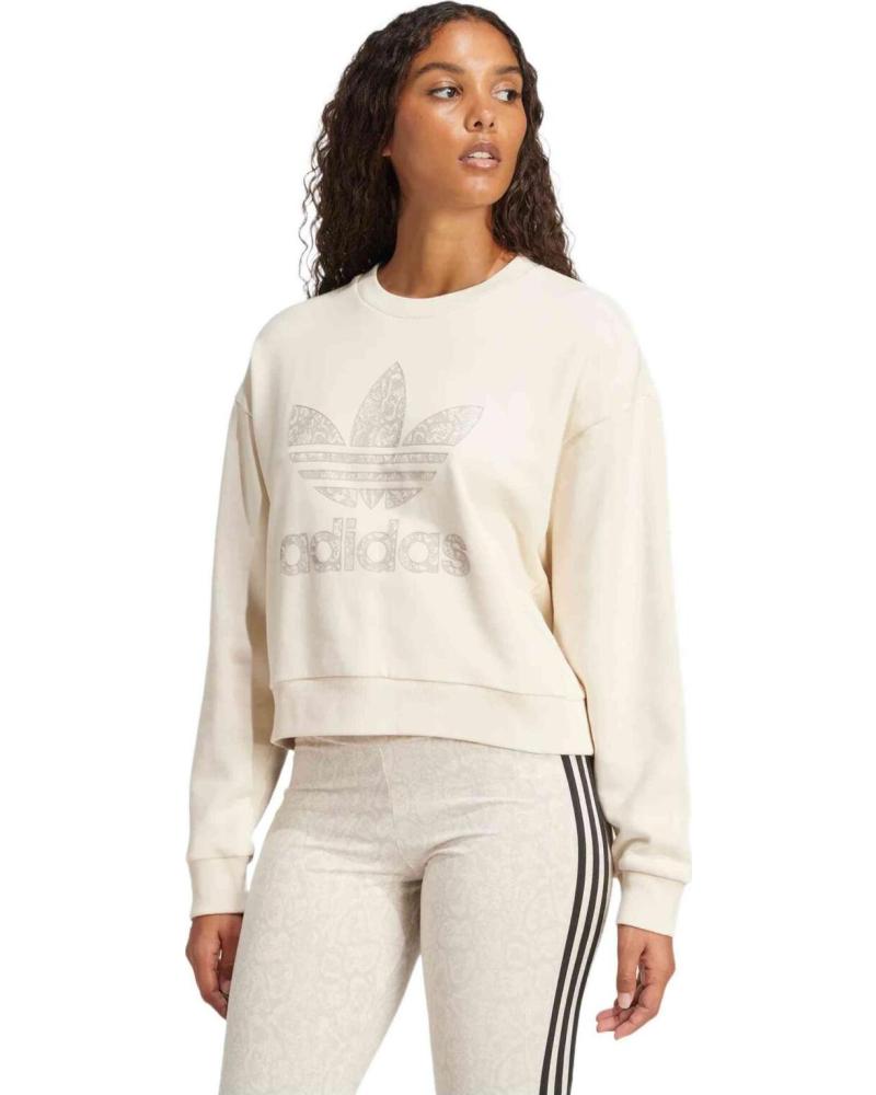ADIDAS SUDADERA ADIDAS ADICOLOR CLASSICS TREFOIL MUJER BLANCO BLANCO