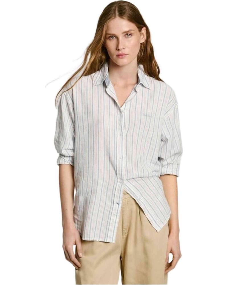 PEPE JEANS CAMISA DE RAYAS PEPE JEANS PARA MUJER AZUL