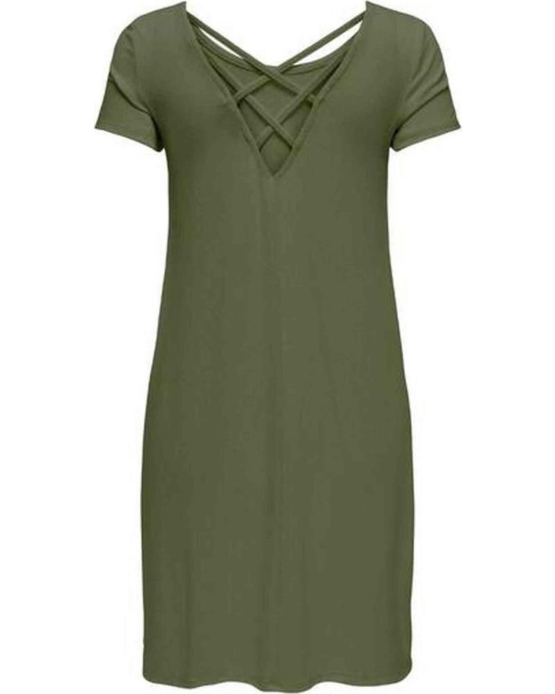 ONLY VESTIDO VERDE DE PUNTO CON CORDONES PARA MUJER VERDE