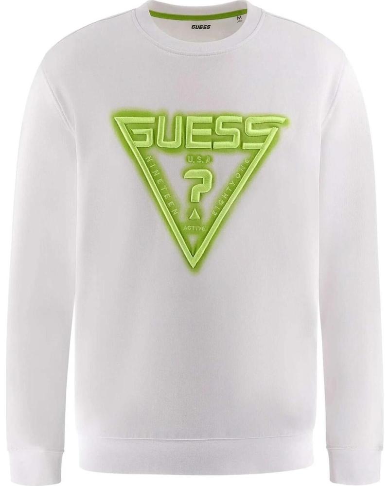 GUESS SUDADERA GUESS CON LOGO TRIÁNGULO PARA HOMBRE BLANCO
