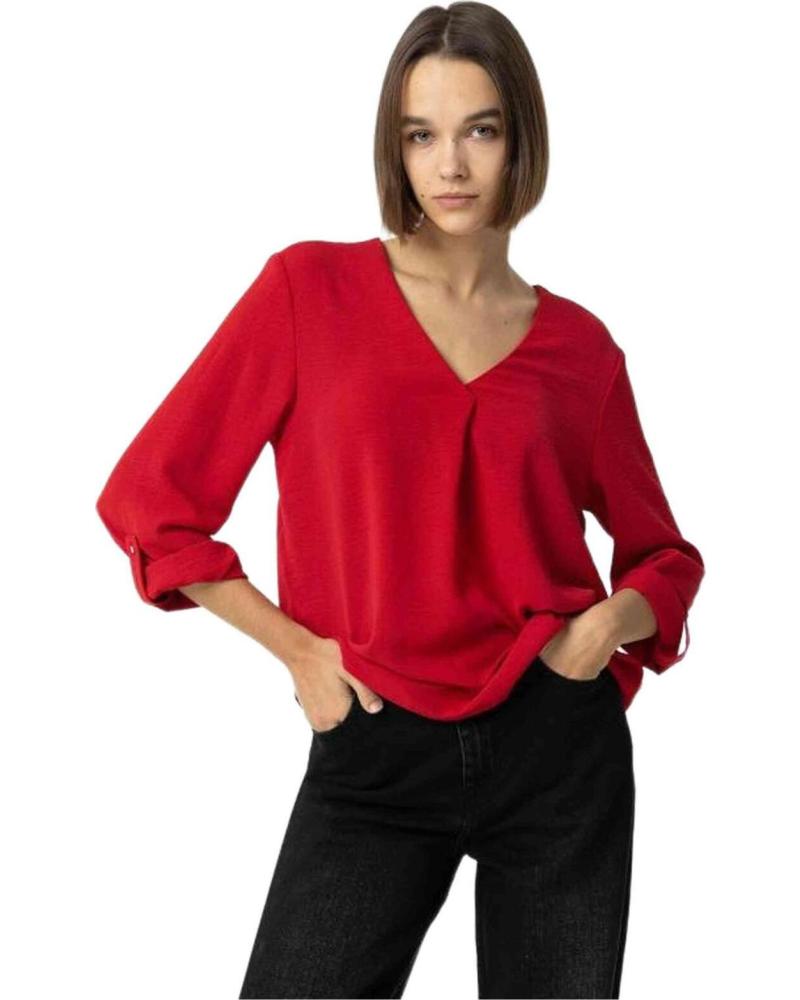 TIFFOSI BLUSA ROJA DE MANGA LARGA TIFFOSI PARA MUJER ROJO