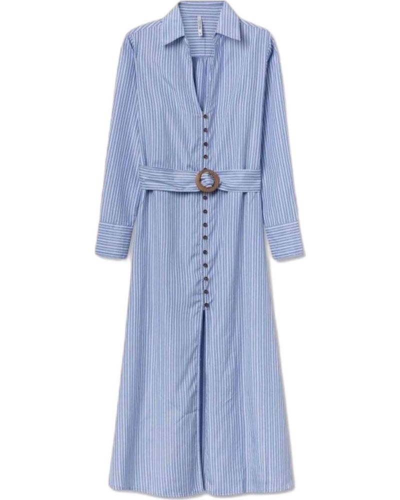 TIFFOSI VESTIDO CAMISERO DE RAYAS PARA MUJER TIFFOSI AZUL