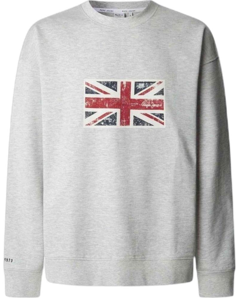 PEPE JEANS SUDADERA PEPE JEANS CON BANDERA BRITÁNICA PARA HOMBRE GRIS