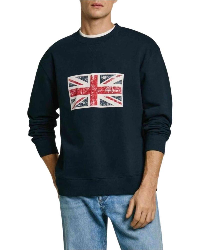 PEPE JEANS SUDADERA PEPE JEANS CON ESTAMPADO UNION JACK PARA HOMBRE AZUL