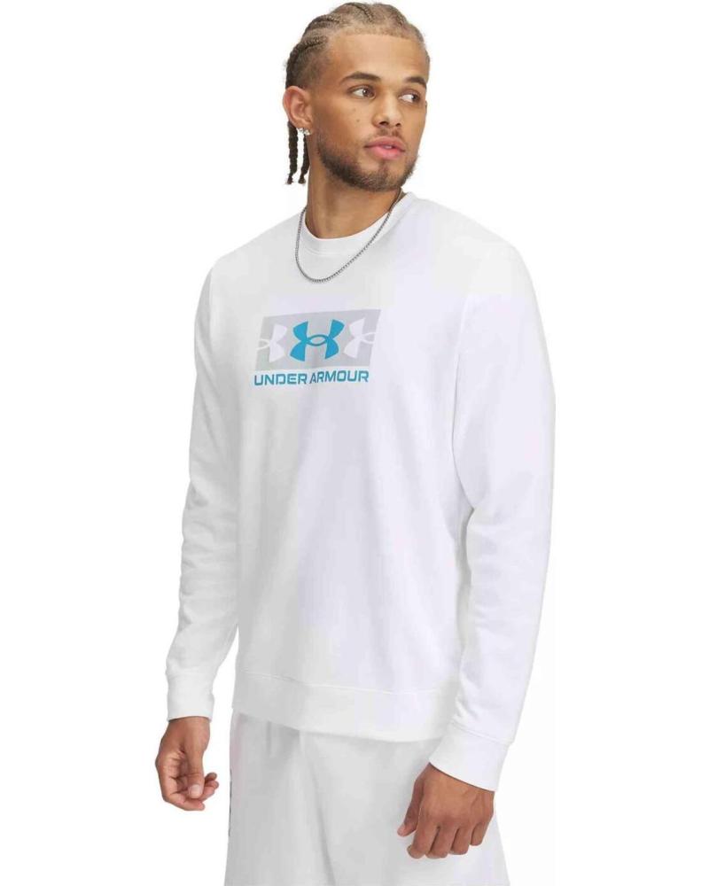 UNDER ARMOUR SUDADERA DE MANGA LARGA UNDER ARMOUR PARA HOMBRE CON LOGO ESTAMPADO BLANCO