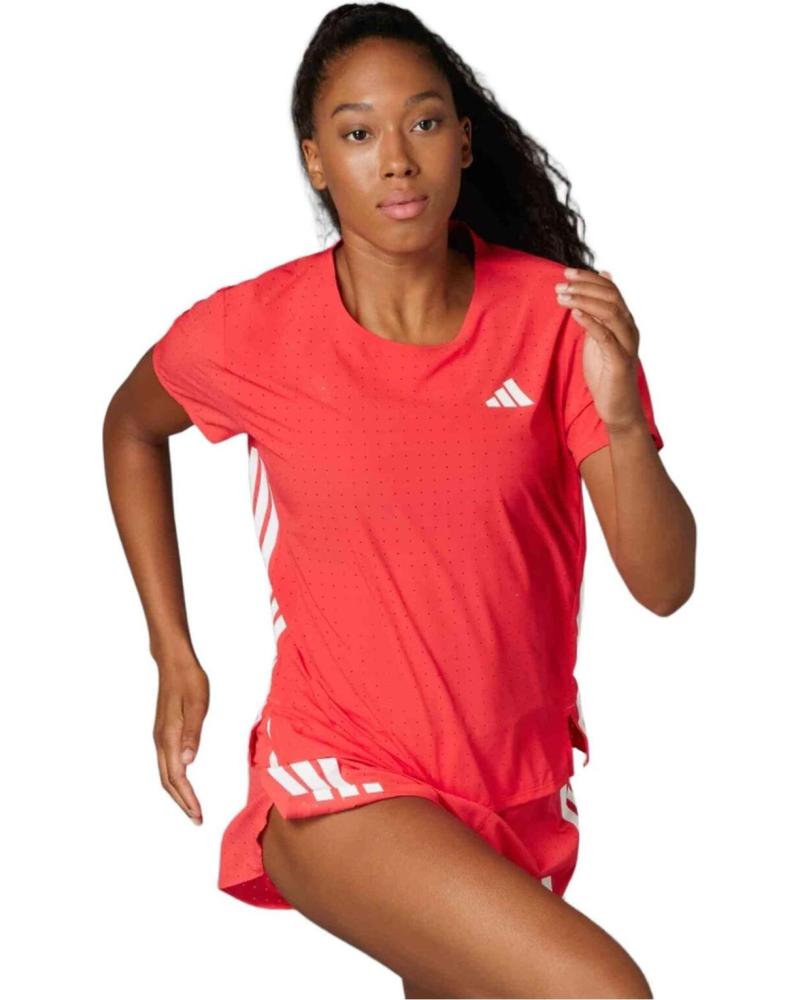 ADIDAS CAMISETA ADIDAS RUN FAST MANGA CORTA MUJER ROJA ROJO