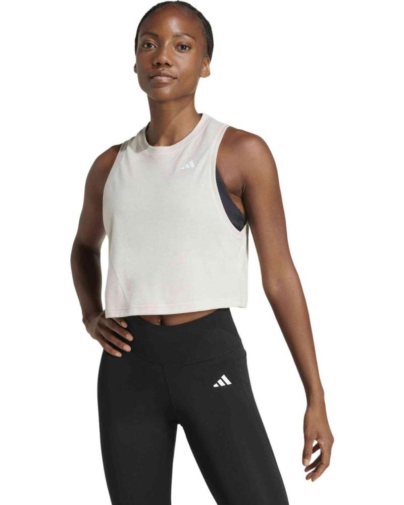 ADIDAS CAMISETA DE TIRANTES DEPORTIVA CROP BLANCO