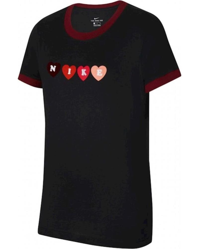NIKE CAMISETA NIKE DE MANGA CORTA CON CORAZONES PARA NIÑA NEGRO