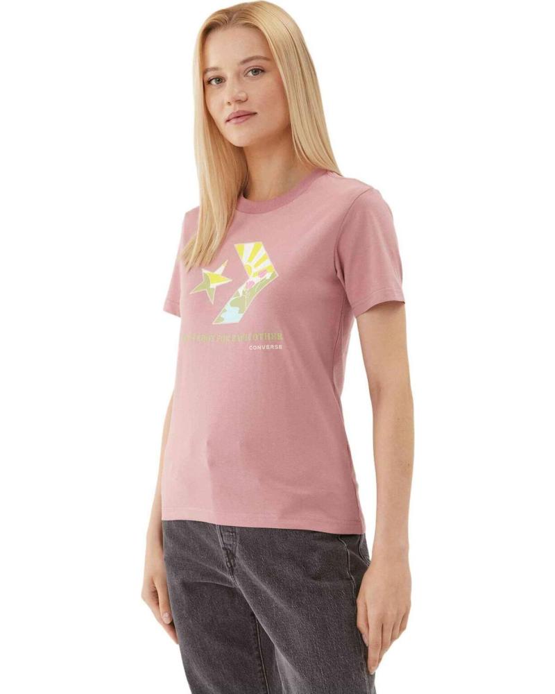 CONVERSE CAMISETA CONVERSE MANGA CORTA STAR CHEVRON MUJER ROSA
