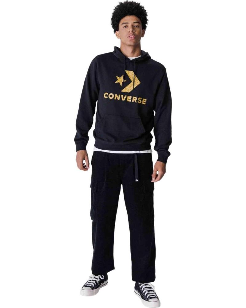 CONVERSE SUDADERA CON CAPUCHA CONVERSE STAR CHEVRON PARA HOMBRE NEGRO