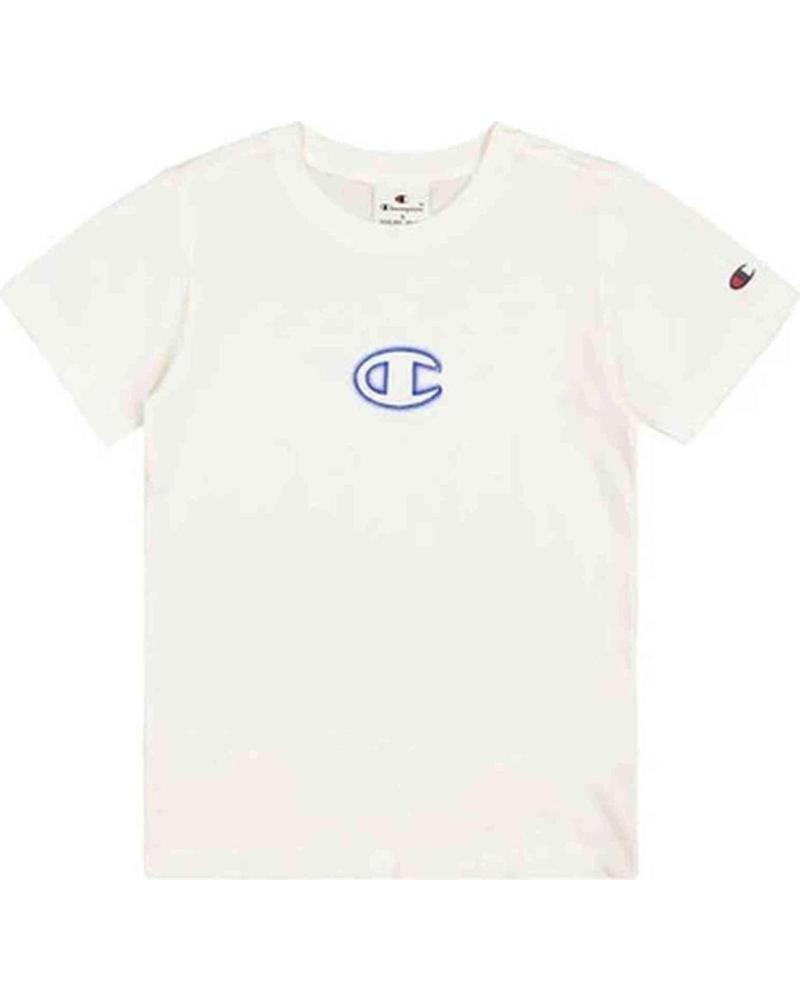 CHAMPION CAMISETA CHAMPION DE MANGA CORTA PARA NIÑOS UNISEX BLANCO