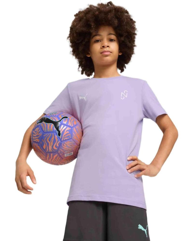 PUMA CAMISETA PUMA DE MANGA CORTA CON ESTAMPADO PARA NIÑOS MORADO