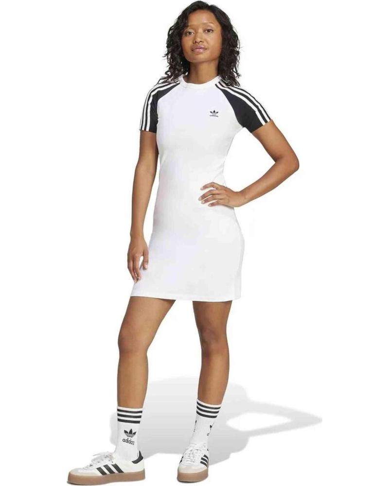 ADIDAS VESTIDO ADIDAS ESSENTIALS 3 FRANJAS MUJER BLANCO