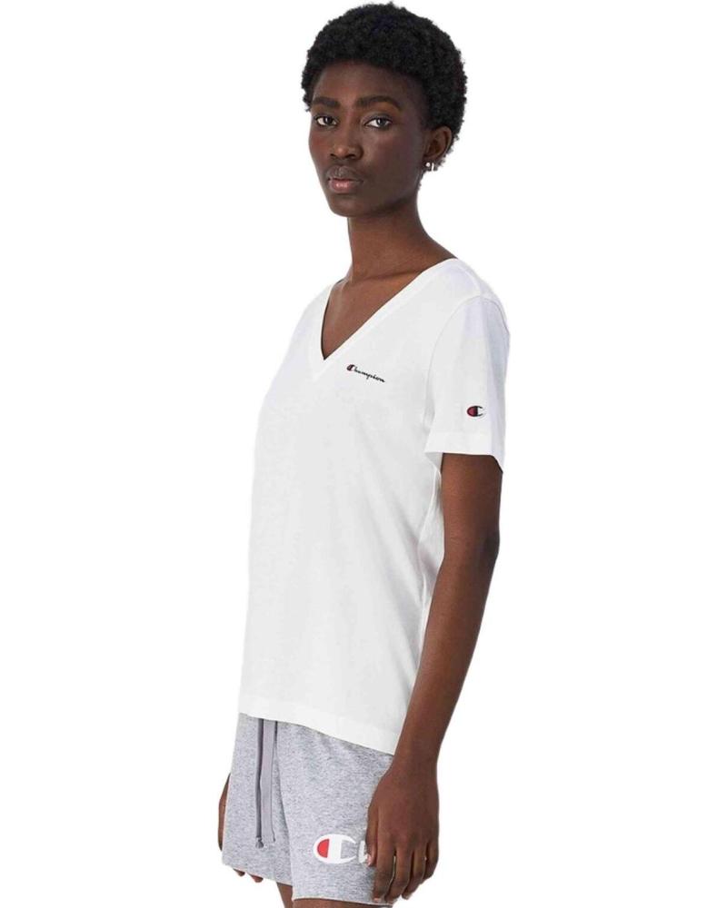 CHAMPION CAMISETA DE MANGA CORTA CHAMPION V-NECK PARA MUJER BLANCO
