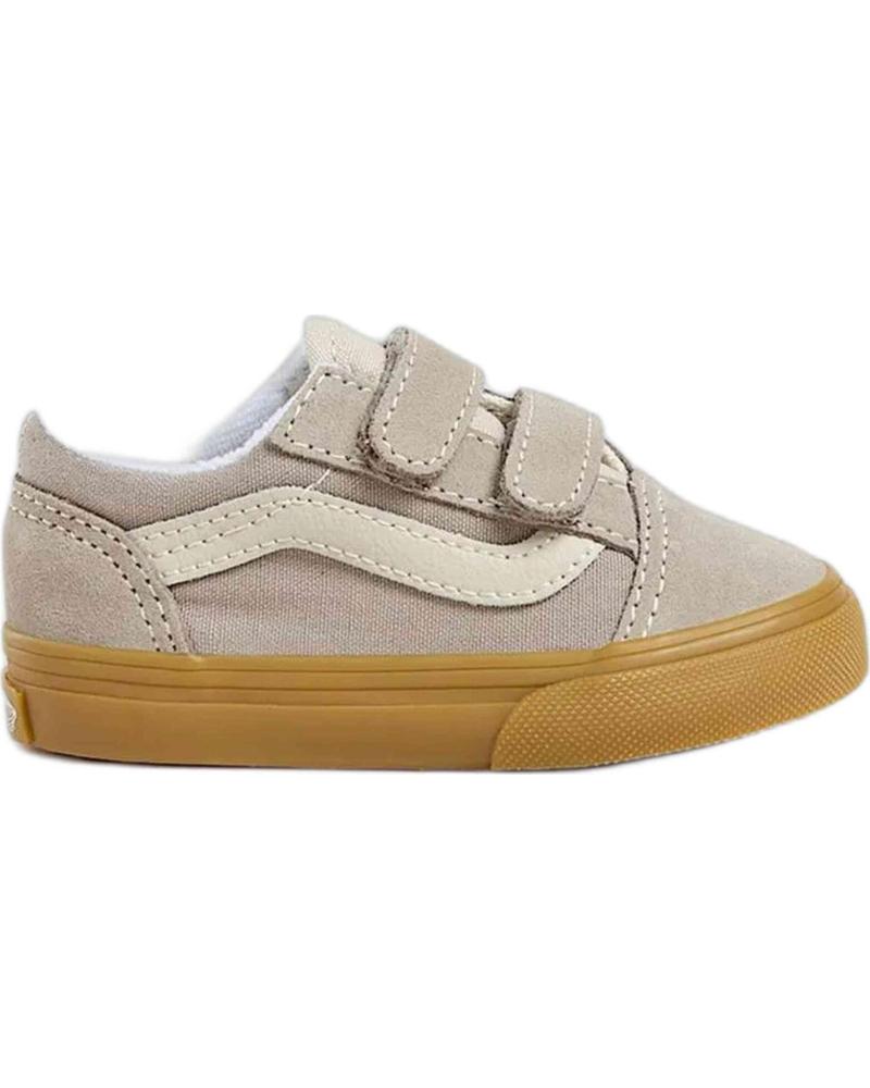 VANS OFF THE WALL ZAPATILLAS VANS OLD SKOOL VELCRO PARA NIÑOS UNISEX COLOR GRIS GRIS