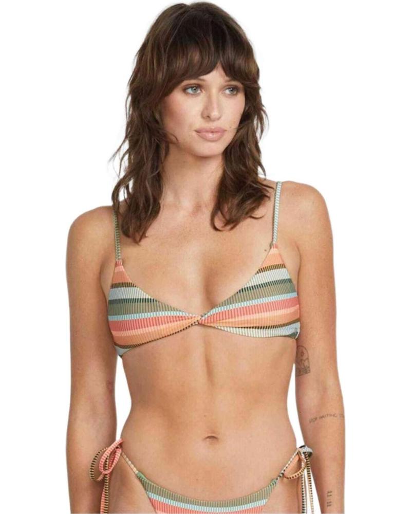 VOLCOM TOP DE BIKINI VOLCOM RAYAS MULTICOLOR PARA MUJER MULTICOLOR