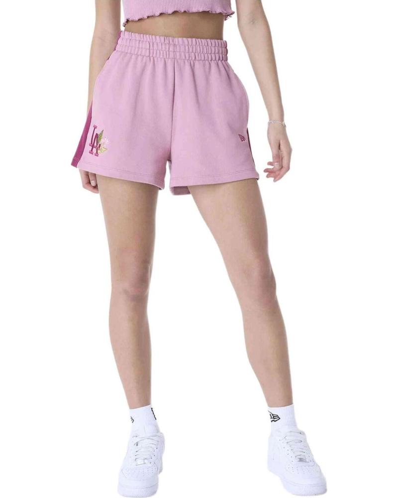 NEW ERA NEW ERA PANTALÓN CORTO DE TERCIOPELO CON LOGO LA PARA MUJER ROSA