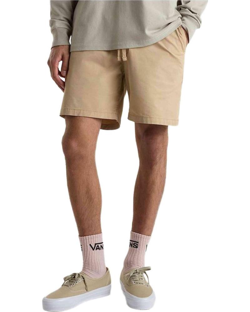 VANS OFF THE WALL PANTALÓN CORTO CASUAL CON CINTURA ELÁSTICA BEIGE