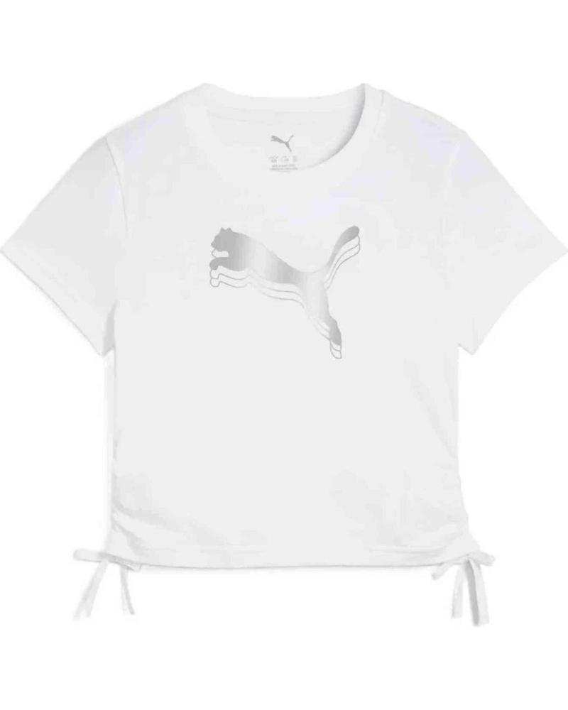 PUMA CAMISETA PUMA DE MANGA CORTA CON CORDONES PARA NIÑA BLANCO