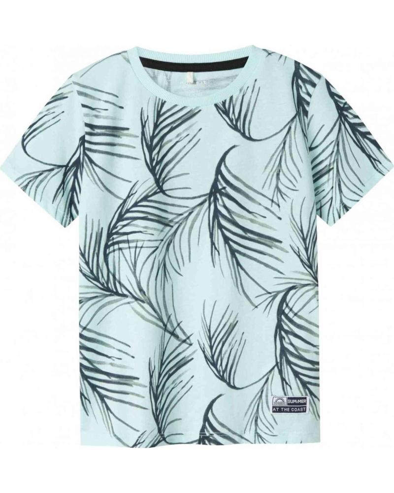 NAME IT CAMISETA DE MANGA CORTA CON ESTAMPADO DE HOJAS PARA NIÑO AZUL