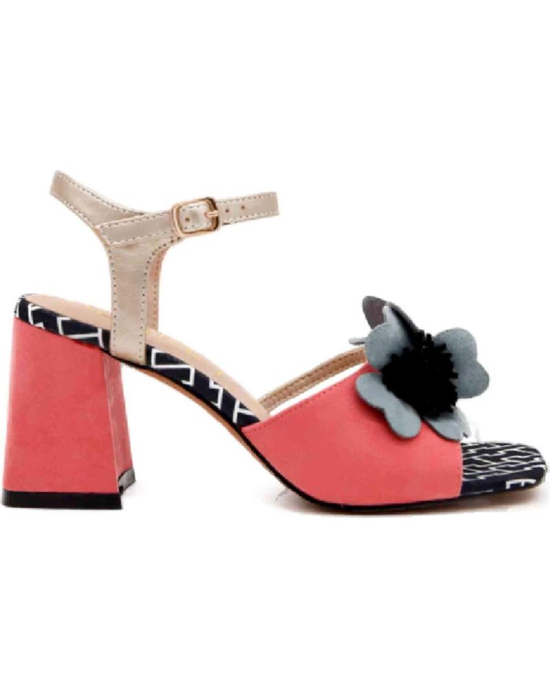 AZAREY SANDALIAS DE TACÓN AZAREY CON DETALLE DE FLOR PARA MUJER MULTICOLOR