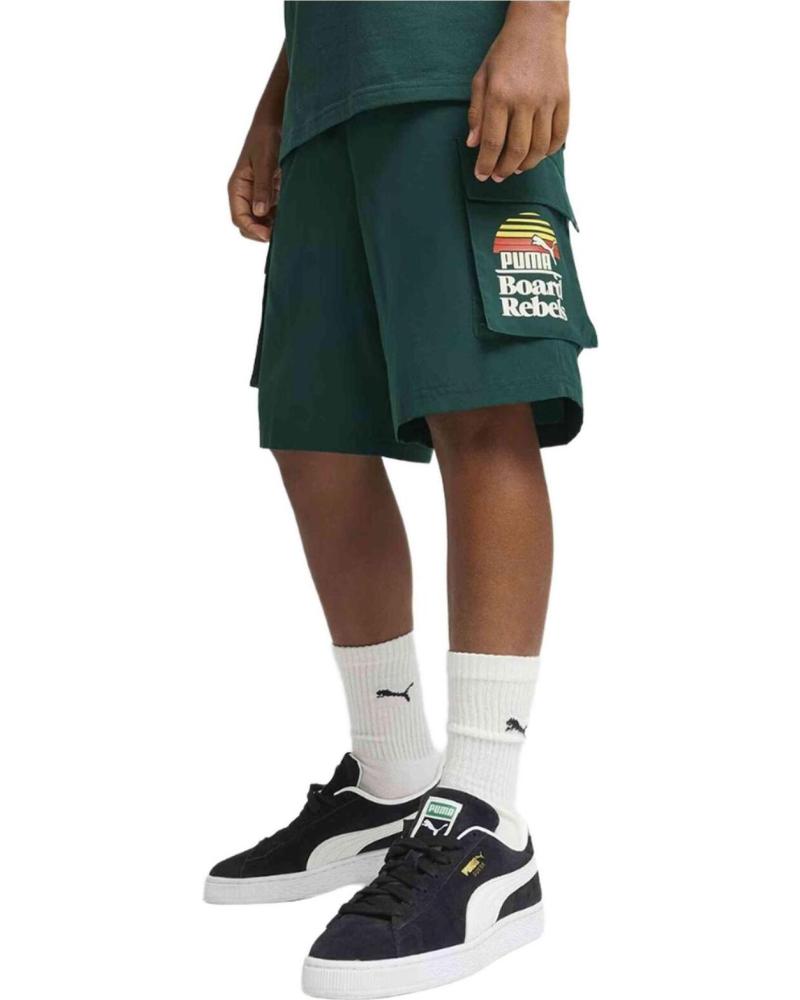 PUMA PANTALÓN CORTO DEPORTIVO PUMA PARA NIÑOS VERDE