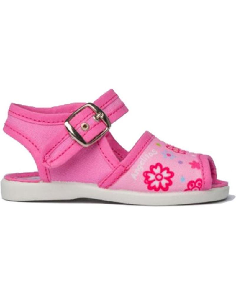 Sandalias de Niña ANGELITOS SANDALIA LONA FLORES 118 FUXIA