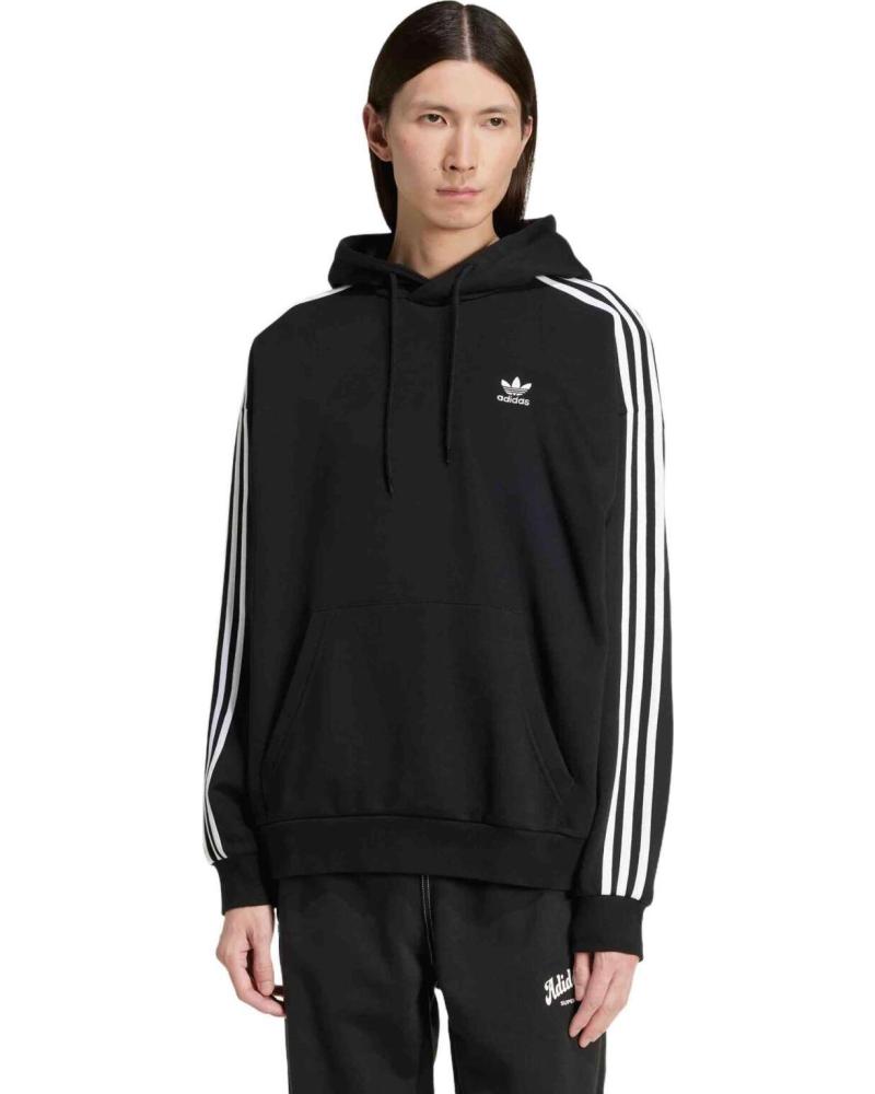 ADIDAS SUDADERA CON CAPUCHA Y TRES BANDAS NEGRO