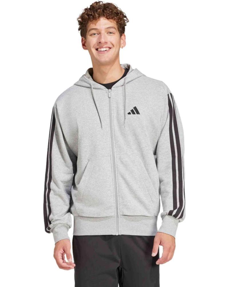 ADIDAS CHAQUETA CON CAPUCHA Y CREMALLERA FULL-ZIP GRIS